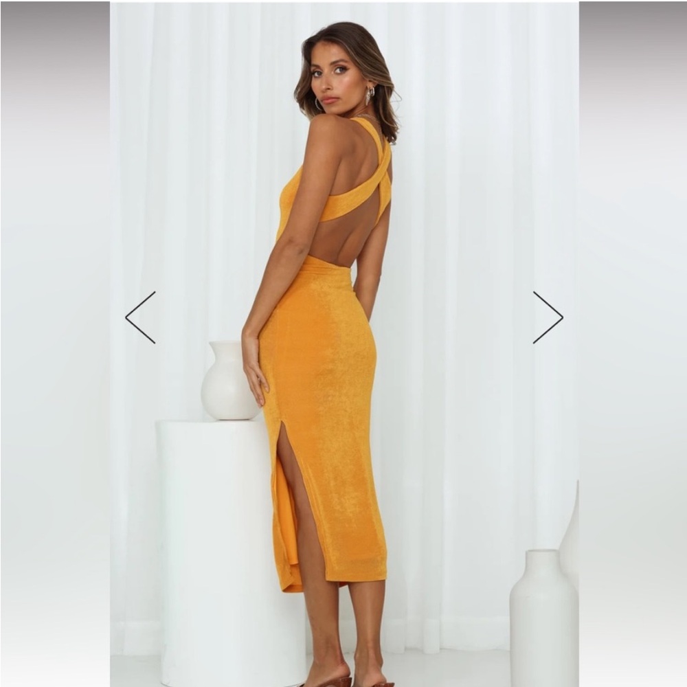 Elegant Orange Backless Dress